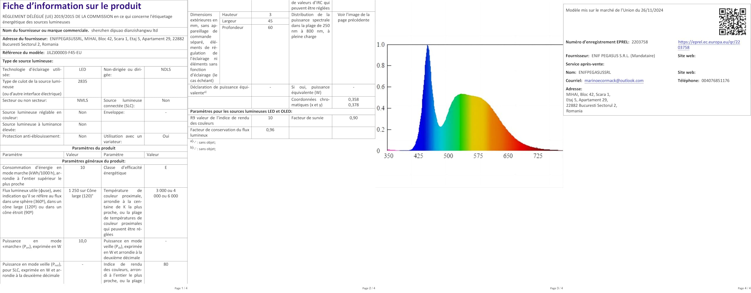 STARLEAD Miroir-sur-Pied-avec-Eclairage 150 x 50 cm, 3 Couleurs