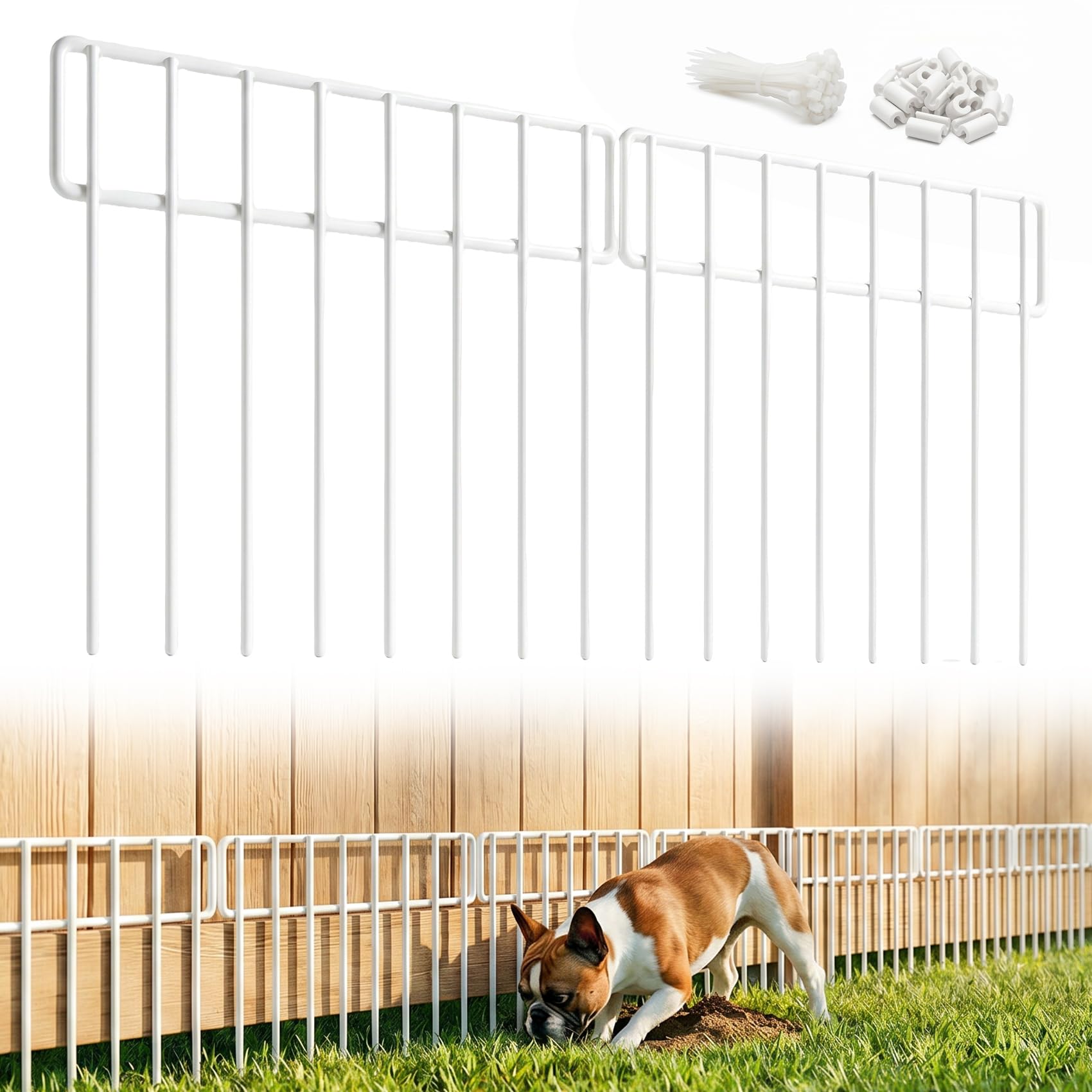 HIHADUUM 14 Panels 20Ft Garden Fence Animal Barrier