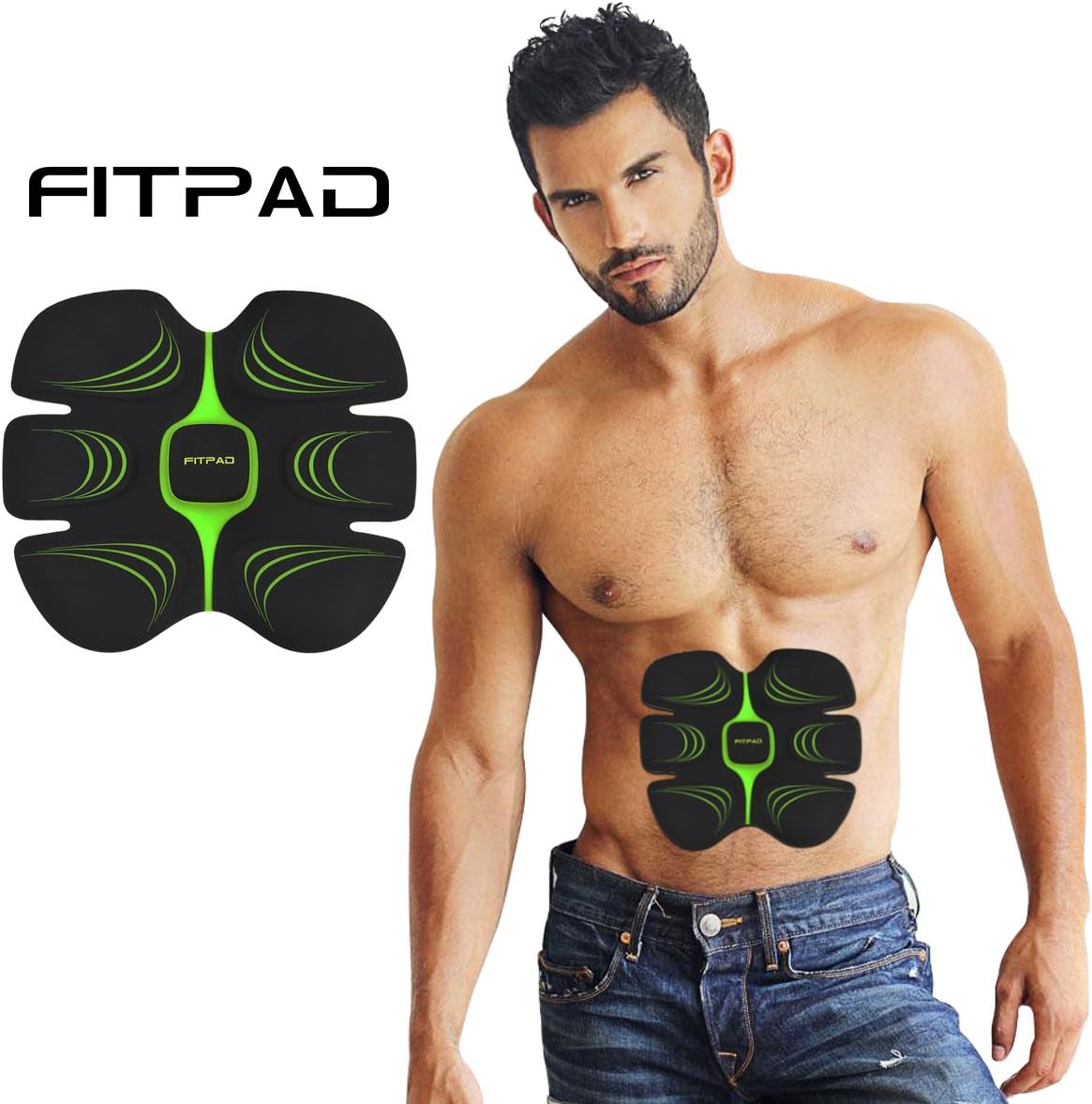 HiiLife FITPAD Ab Muscle Trainer Unisex Abdominal Abs Toning Belt EMS Ab Toner Home Gym Workout Fitness Slimming Machine for Lazy Man and Woman Muscle Training Slender Toned Stomach Muscles