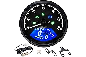 Motorcycle Speedometer Digital, Universal Digital Gauge Motorcycle Tachometer Speedometer MPH with Multi-Function...
