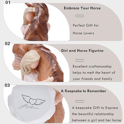 Miniatura 4 de Truly a Friend - Estatuas de caballos y ángeles guardianes, esculpidas pintadas a mano, figuras de caballos, regalos para amantes de los caballos