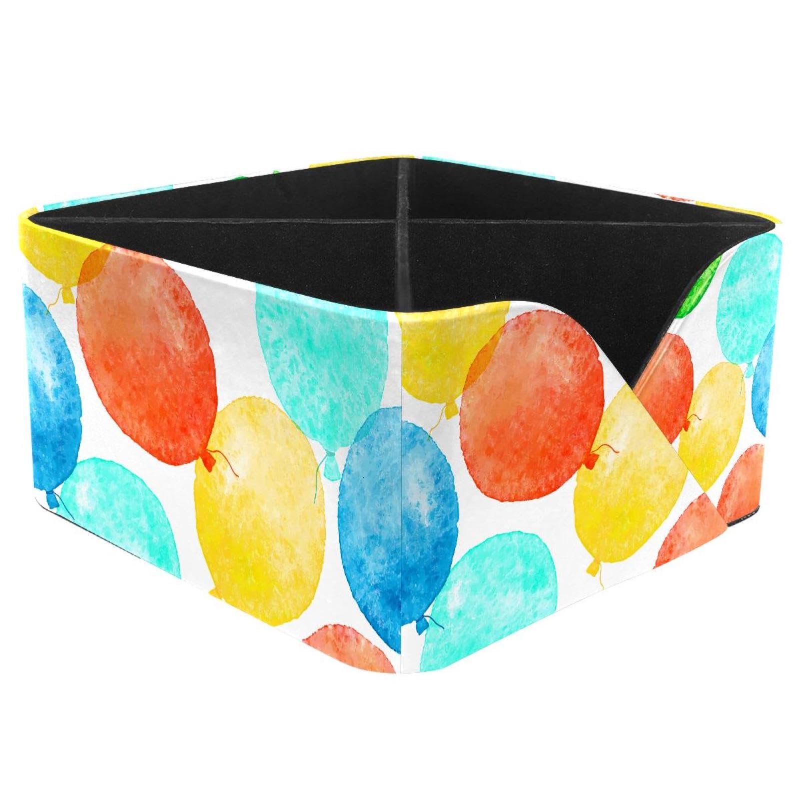 KengjuTesu Colorful Watercolor Balloons Pattern Desktop Organizer Pen Holder, Rectangular Pencil Cup for Office, Study and Makeup Stations