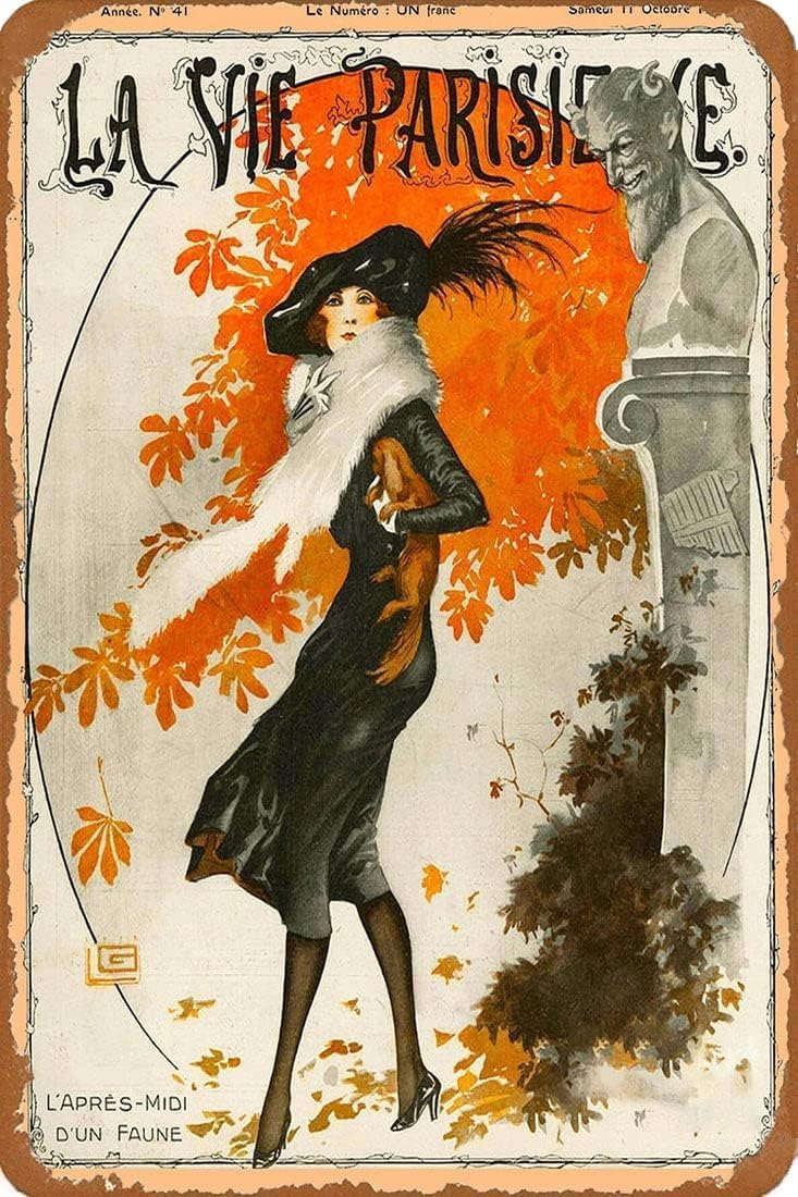 Amazon.co.jp: メタルポスター 1920年代フランスの秋のフランスの旅行