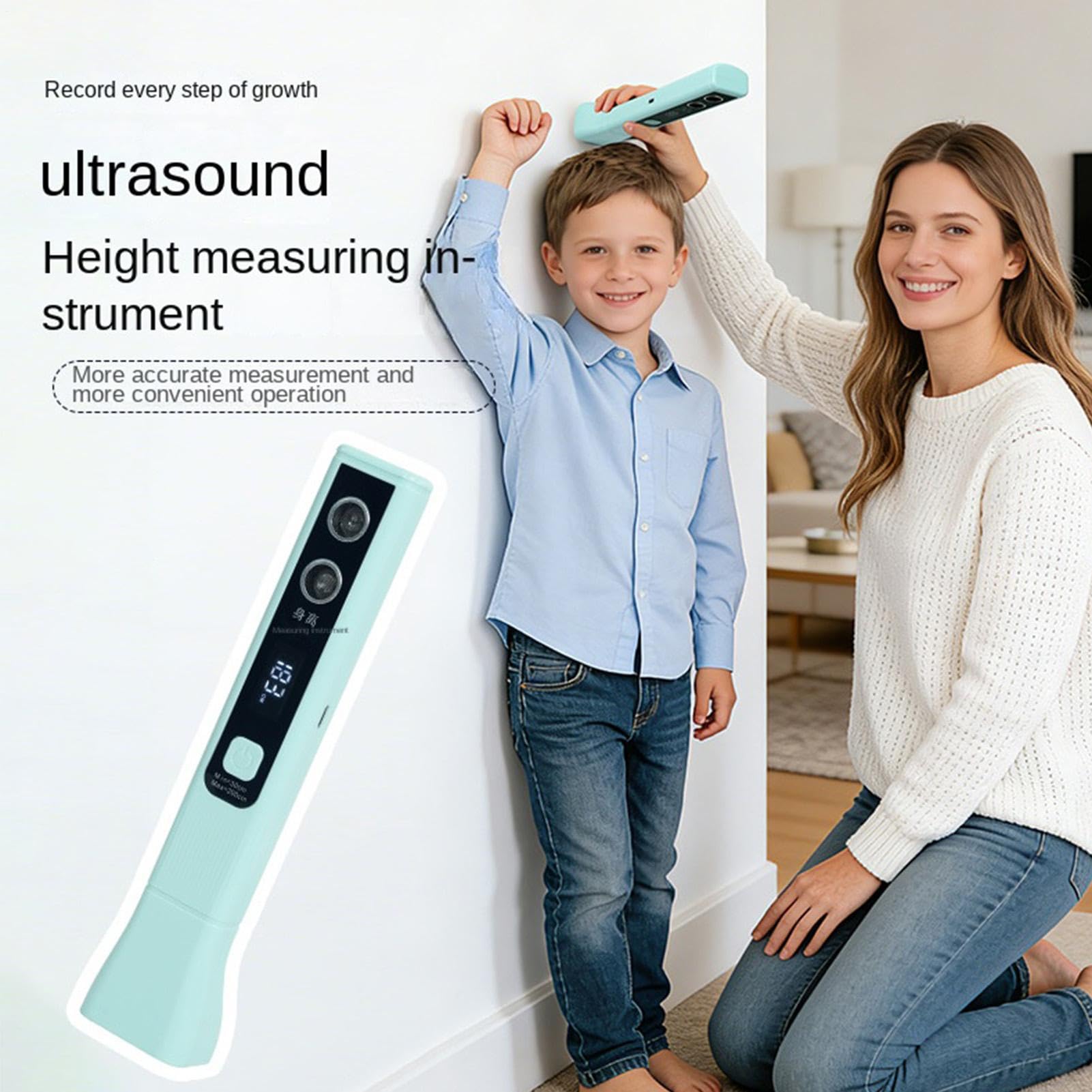Kinder Körpergrössenmesser - Ultraschall Präzise LED Anzeige Wachstum | Kinder Körpergrößenmessung für die Wand | für Erwachsene Zuhause Schlafzimmer Spielzimmer Schule