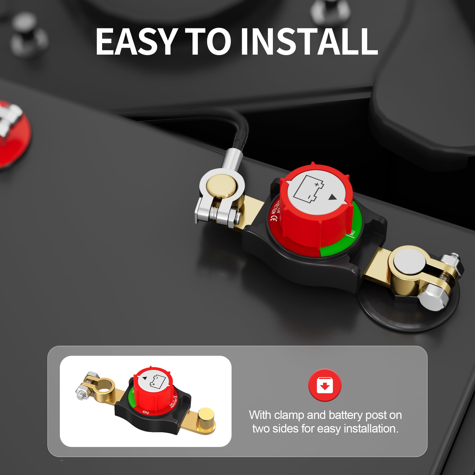 Snapklik.com : Battery Disconnect Switch 275A Top Post Car Battery Cut ...