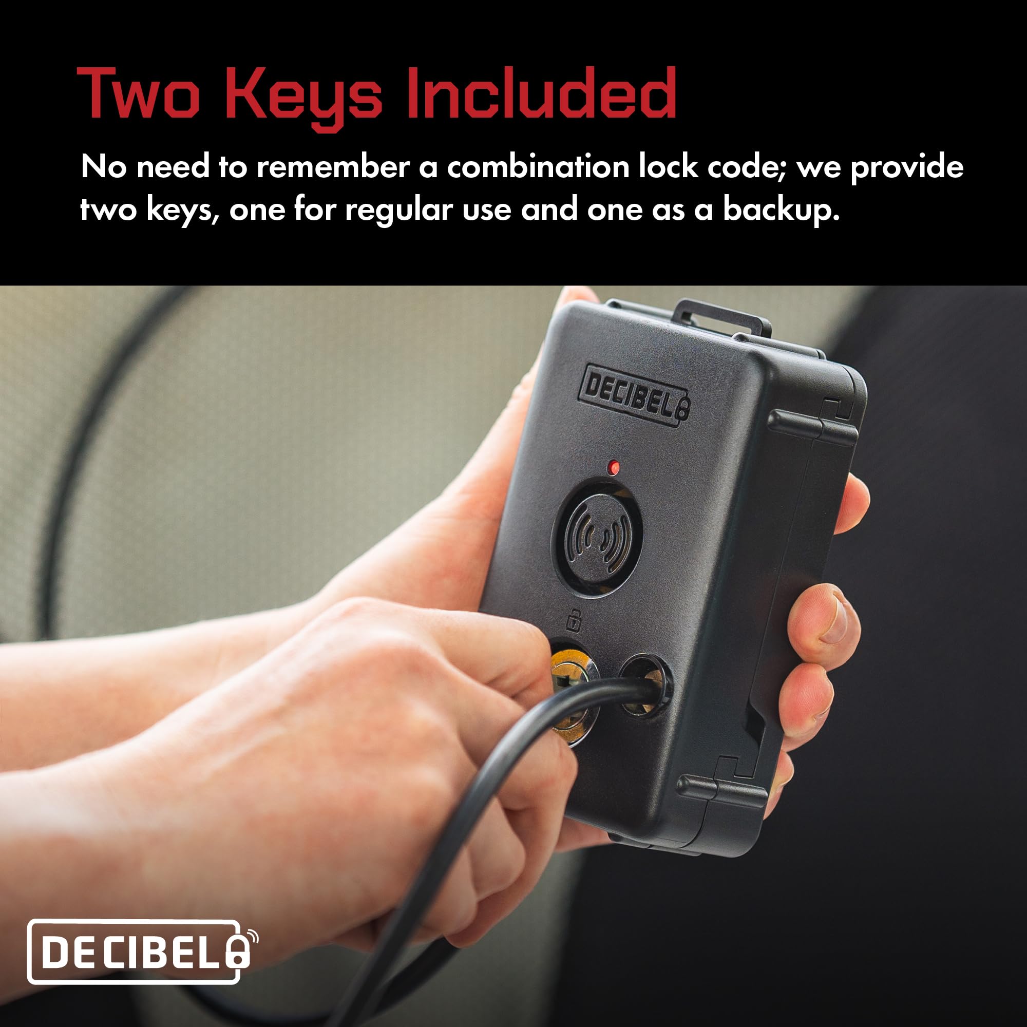 Decibel Câble antivol de 4,6 m avec alarme puissante de 100 dB pour équipement extérieur, outils électriques, kayaks, générateurs