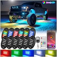 Vista 18 de 1 Cápsula de Repuesto para Cápsula Dañada para Luces de Roca LED RGB Segmentadas de 12v Luz Inferior Multicolor Impermeable de Neón para Jeep