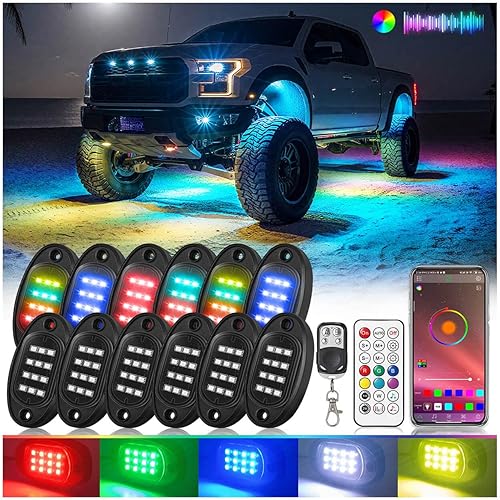 Miniatura 37 de 8Pods - Kit de luces LED RGB segmentadas para Jeep, camiones, UTV, ATV, carrito de golf, RZR SXS Offroad cuatro ruedas con control remoto APP/RF