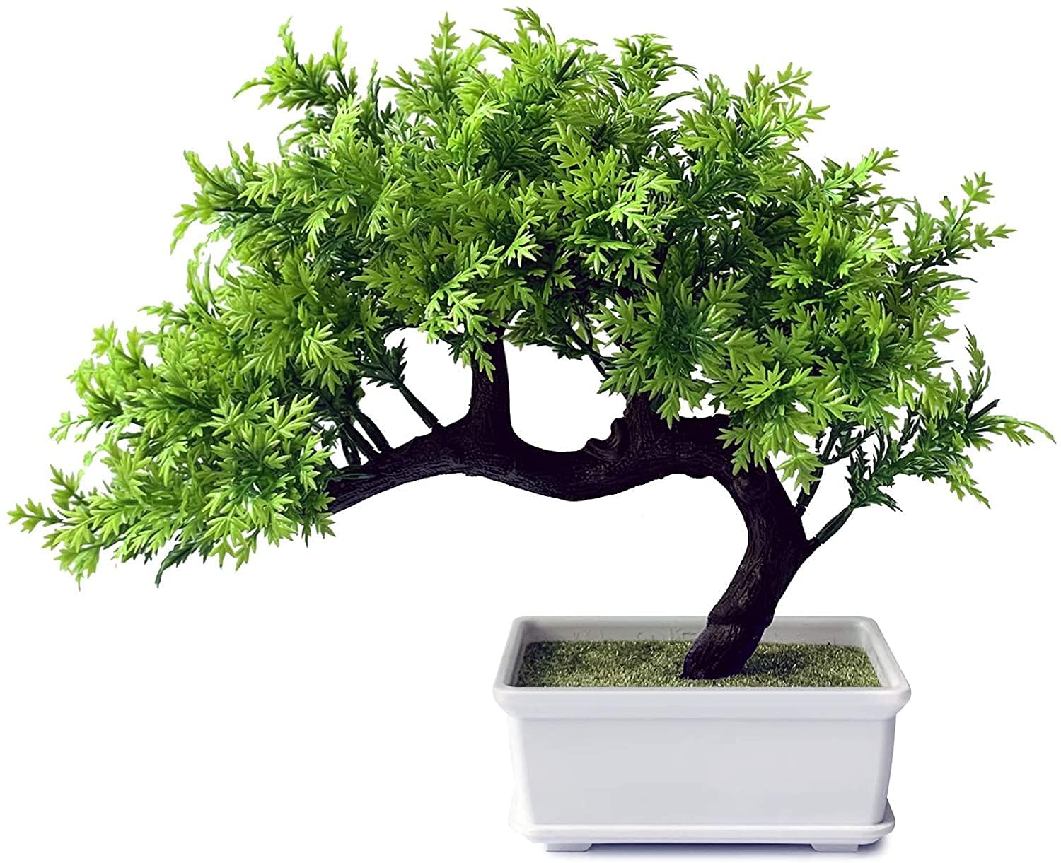 WYTE ORIGIN 1Pc Artificial Plants with Pot, Green Bonsai Tree with Designer Pot, Artificial Plants for Home Decor, Living Room, Office Farmhouse, Diwali Decoration Plants and Craft Items