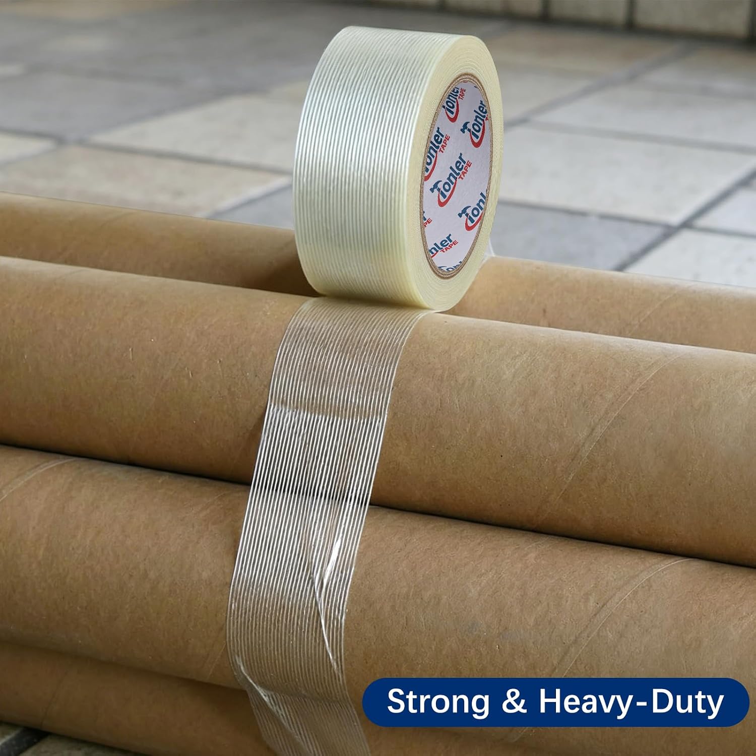 Filament Strapping Tape 2" x 35Yd 2 Rolls Fiberglass Reinforced