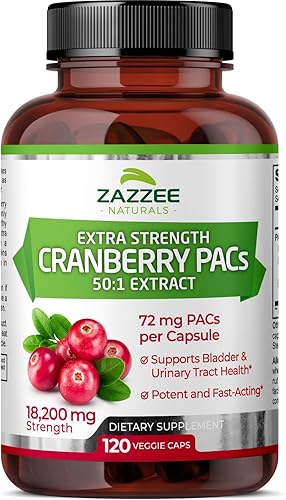 Miniatura 1 de Zazzee PAC de arándano extra fuerte, 72 mg PAC por cápsula, 120 cápsulas veganas, suministro para 4 meses, 18,200 mg de fuerza, concentrado,