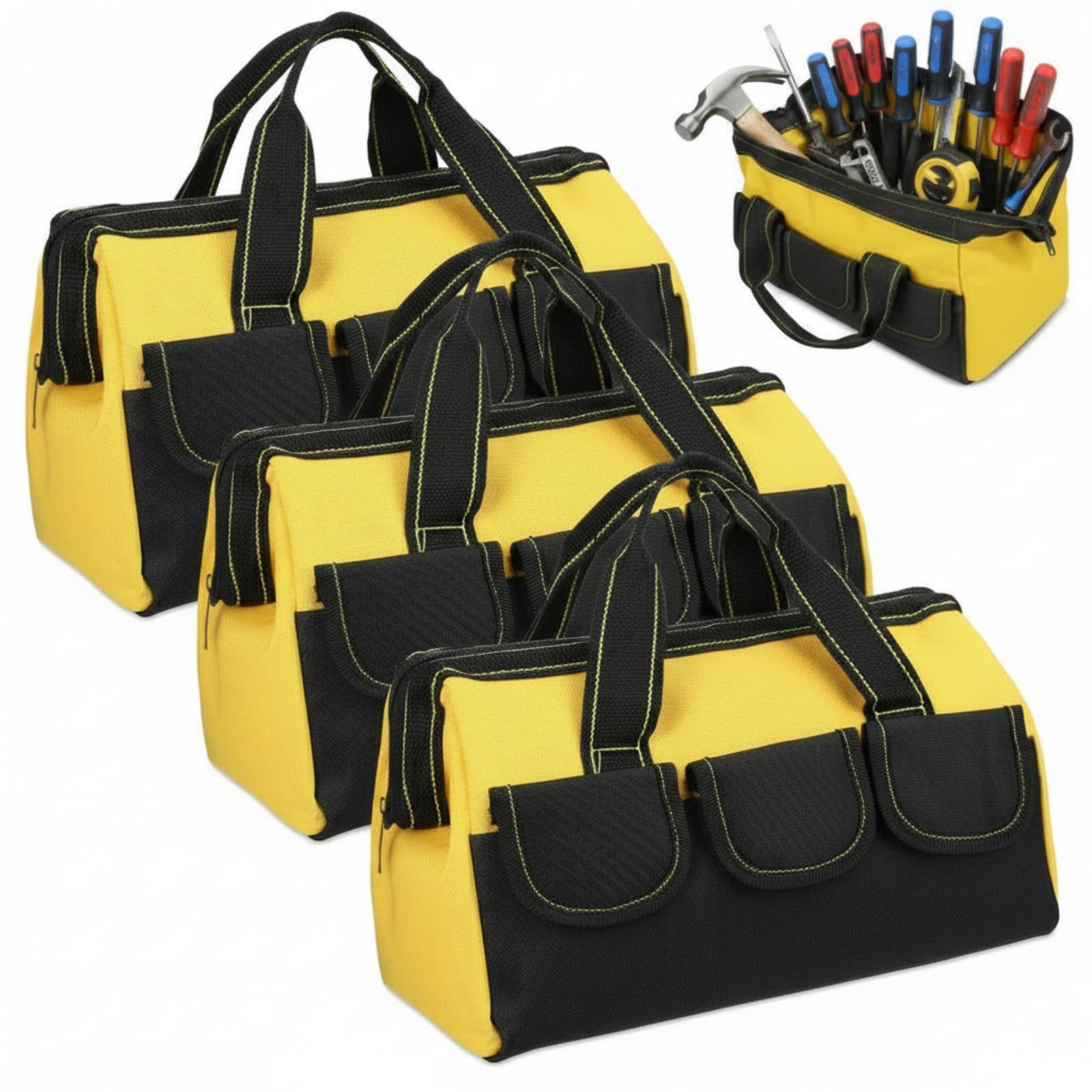 Sanwuta Tool Bags - 3 Pack, Blue, Red, Yellow -26 Sanwuta Tool Bags - 3 Pack, Blue, Red, Yellow -26