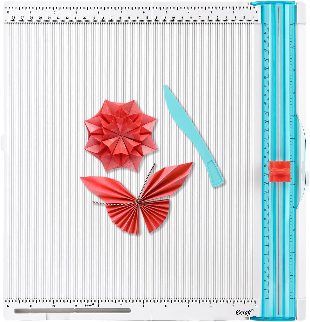 Ecraft Paper Trimmer And Scoring Board: 12 X 12Inch Cutter Score Board, Tool With Folding, For Making Scrapbooking, Cards, Envelope, Coupons Photo