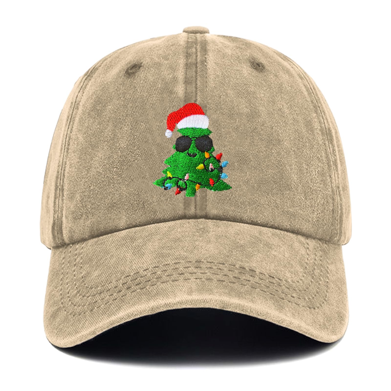 Gaakvrr Christmas Hats for Men Women, Funny Adjustable Embroidered Christmas Baseball Cap, Hat(Khaki)