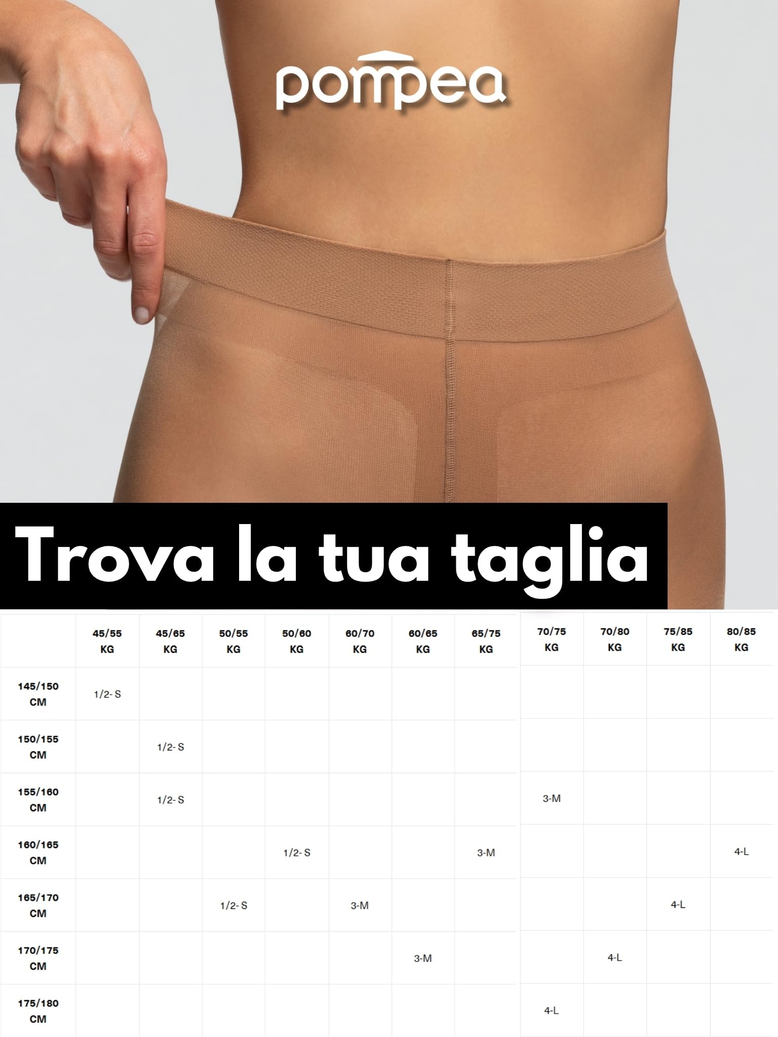 POMPEA 6 Paia Collant Donna 40 Denari, Calze Velate Opache con Cuciture Piatte, Compressione Leggera