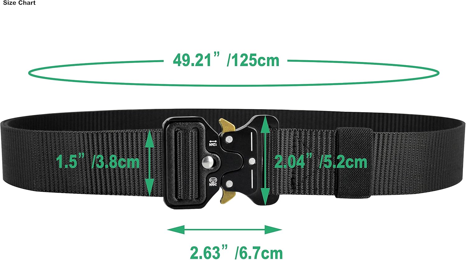 DOOPAI Tactical Belt for Men, 3Pack Military Nylon Web with Heavy Duty Quick Release Metal Buckle - Image 3