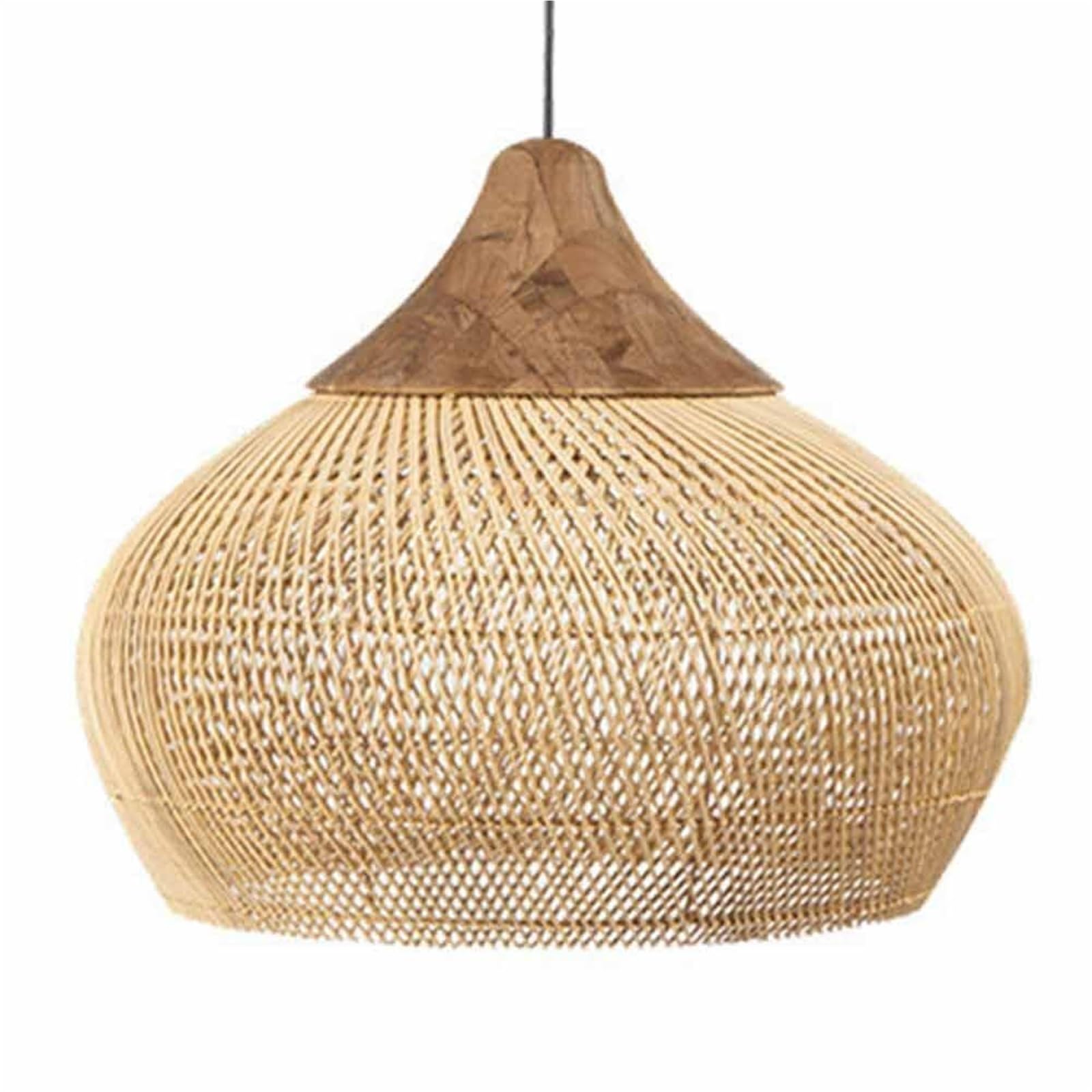 KHUKHU Rattan Pendant Light Fixtures, E26 Screw Wabi-sabi Retro Chandelier, Living Room and Dining Room Decorative Light, Tea Room and Study Ceiling Hanging Lamp, for Farmhouse Living Room(Natural)