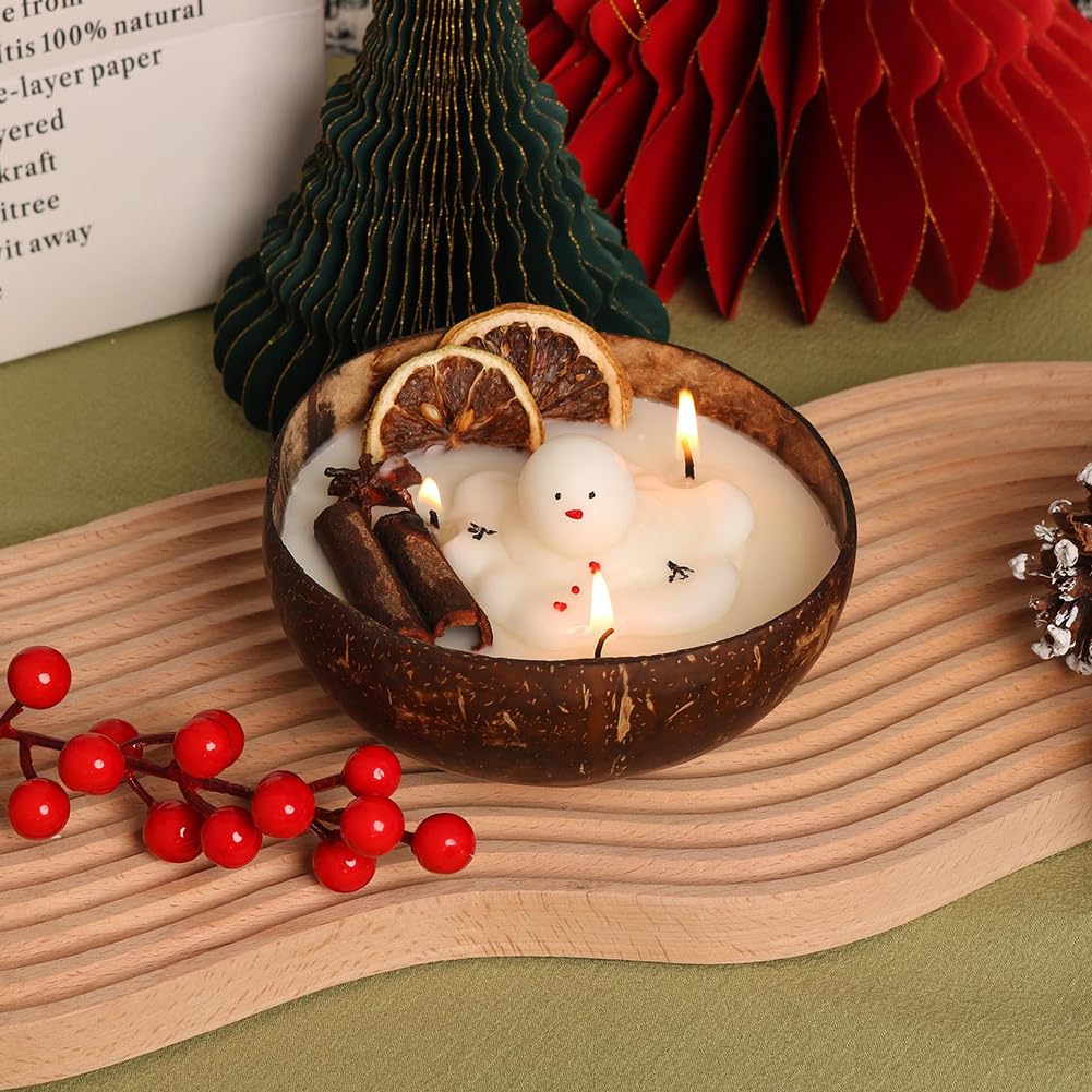Vela de Cera de Soja perfumada con y muñeco de Nieve derretido navideño para aromaterapia y decoración