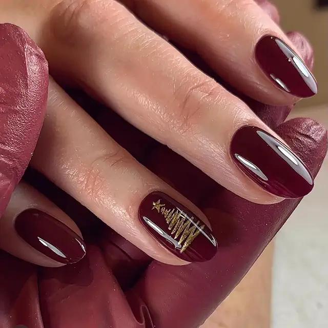 Red Christmas Press On Nails - 30PCS Almond Fake Nails with Glue