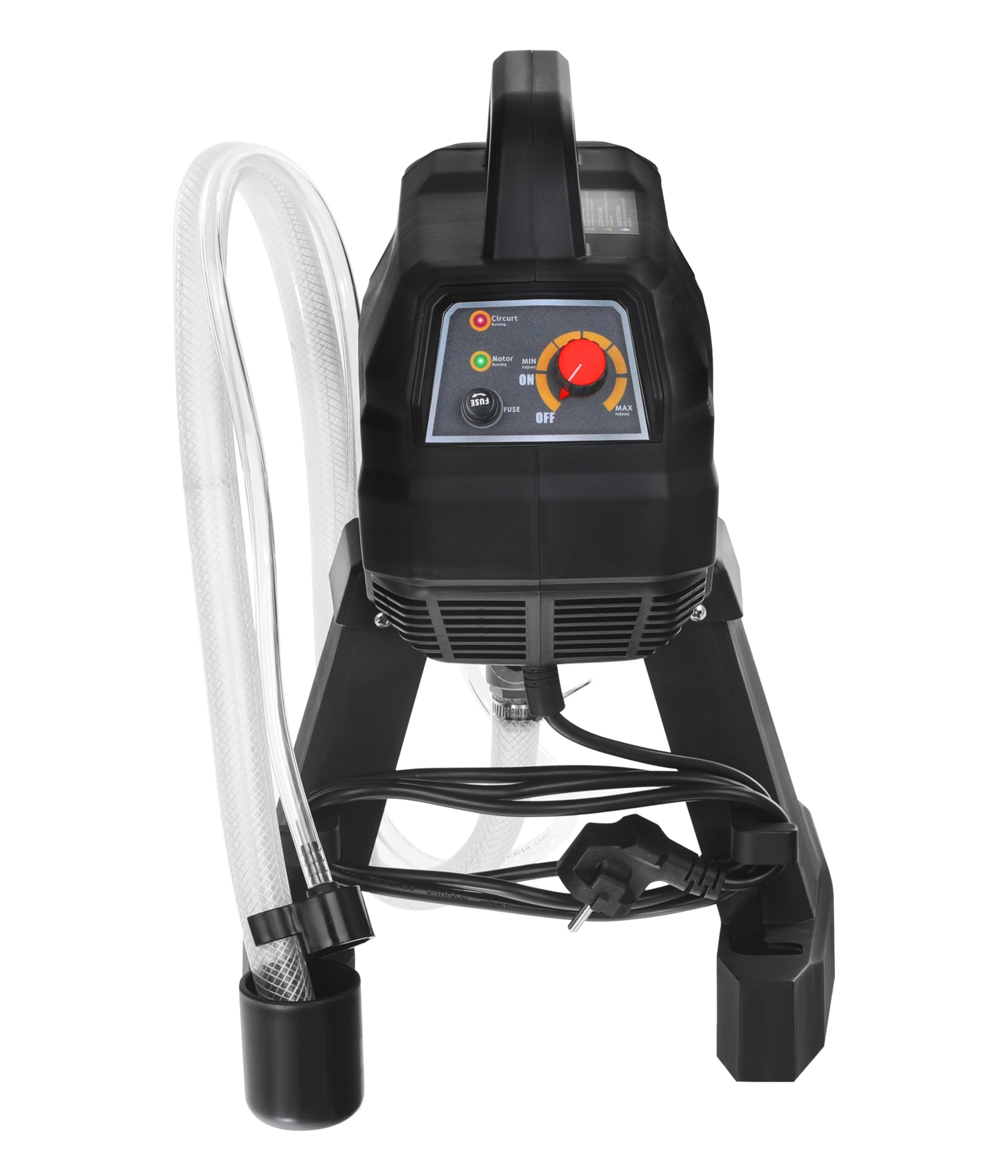 WT9 Farbsprühsystem Wandfarbe 700 W - 200 Bar Hochdruck Airless Farbsprühgerät - Airless Spritzgerät 1,5 L/min - Farbspritzgerät 10000 m2/J - Lackierpistole mit Schlauch 7,5 m - 1/4"