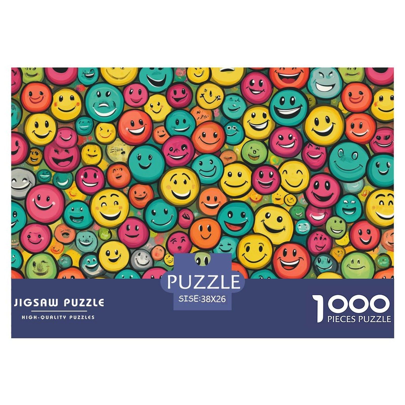 Puzzles Smiling Face 1000 Pieces Challenge Game for Adults,Colorful Pattern Impossible Jigsaw Puzzle 1000 Pieces Educational Games Home Decoration 38x26cm/1000pcs — image 1