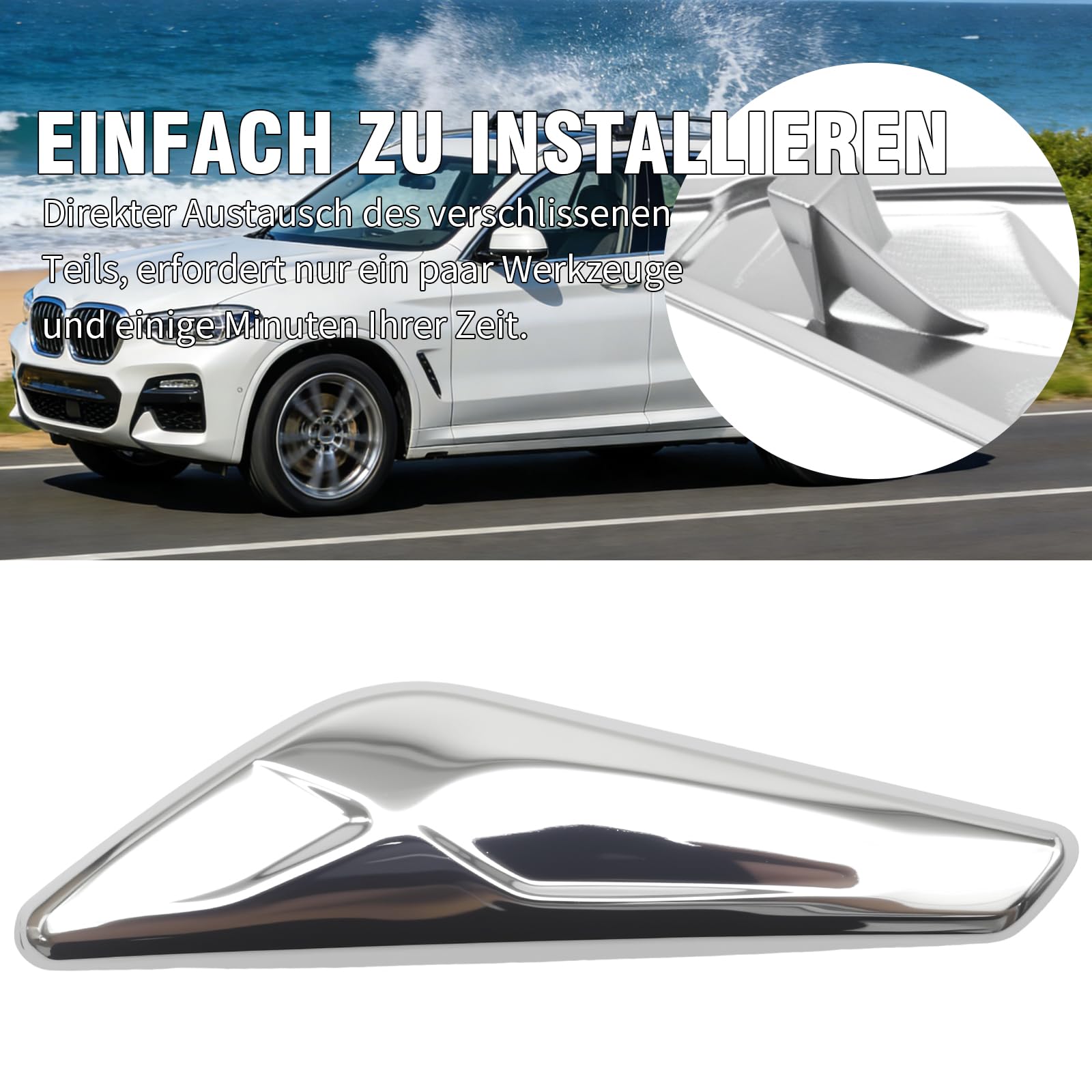Prawa 51117338570 Osłona przednich błotników Chrom Listwa ochronna, część zamienne do BMW X3 X4 F25 F26 2013-2017