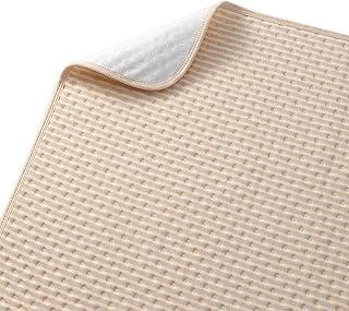 Waterproof Bed Pad with 100% Cotton Surface & Anti-Slip Backing 80x100cm - Ultra Soft 4-Layer Washable Mattress Protector for Baby