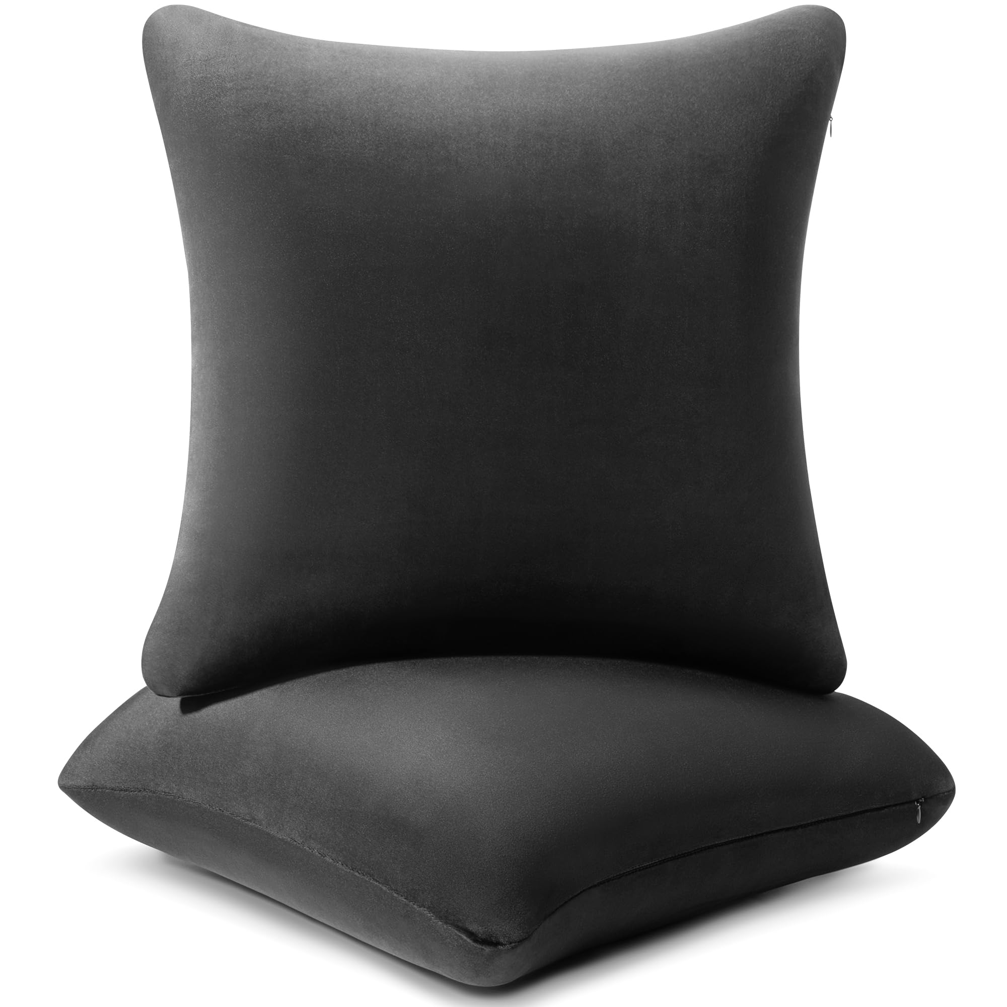 AM AEROMAX 22 ×22 Pillow Insert (Pack of 2) Memory Foam Throw Pillow Insert Sham Square for Decorative Cushion Bed Couch Sofa Without Deform After Longtime Use(Black)
