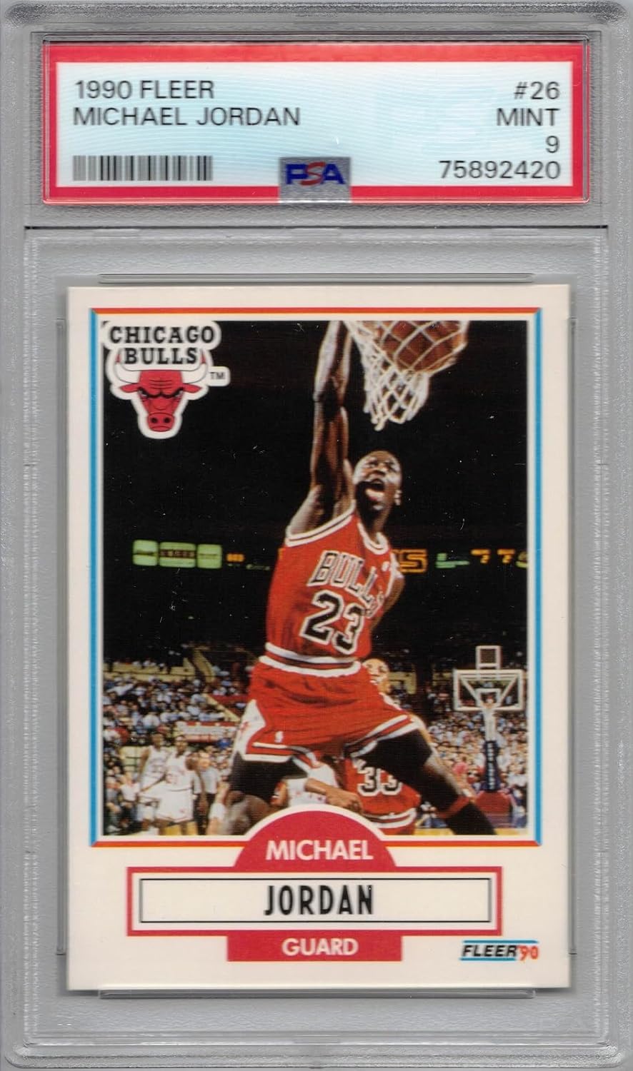 1990-91 Fleer #26 Michael Jordan Basketball Card Graded PSA 9 Mint