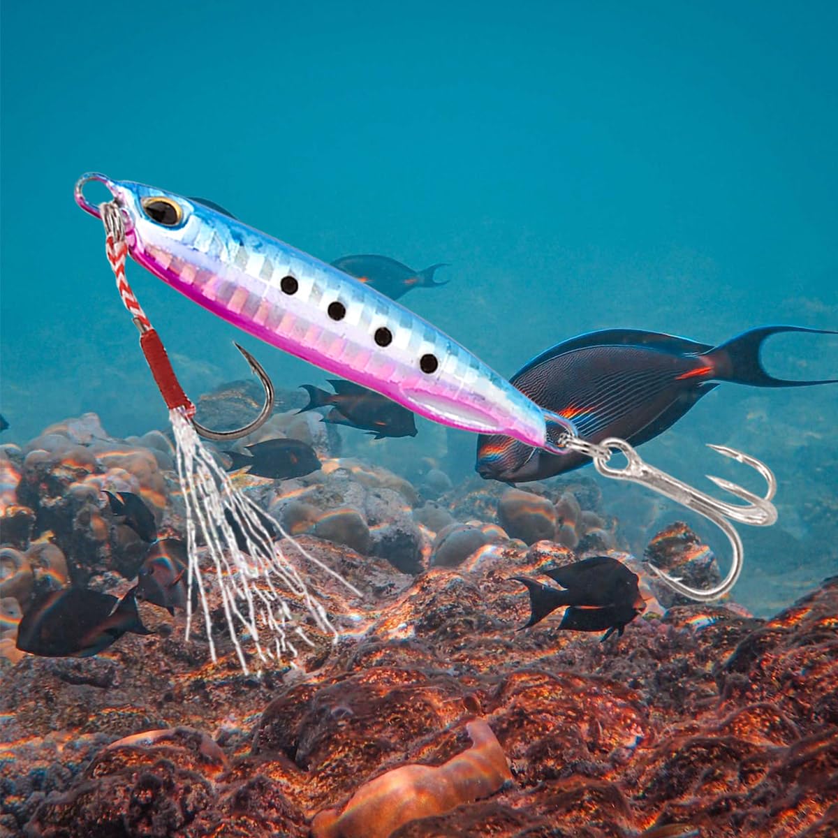 Jigs Esca da pesca con ciprinidi per bassi affondanti in metallo con micro esche da jigging