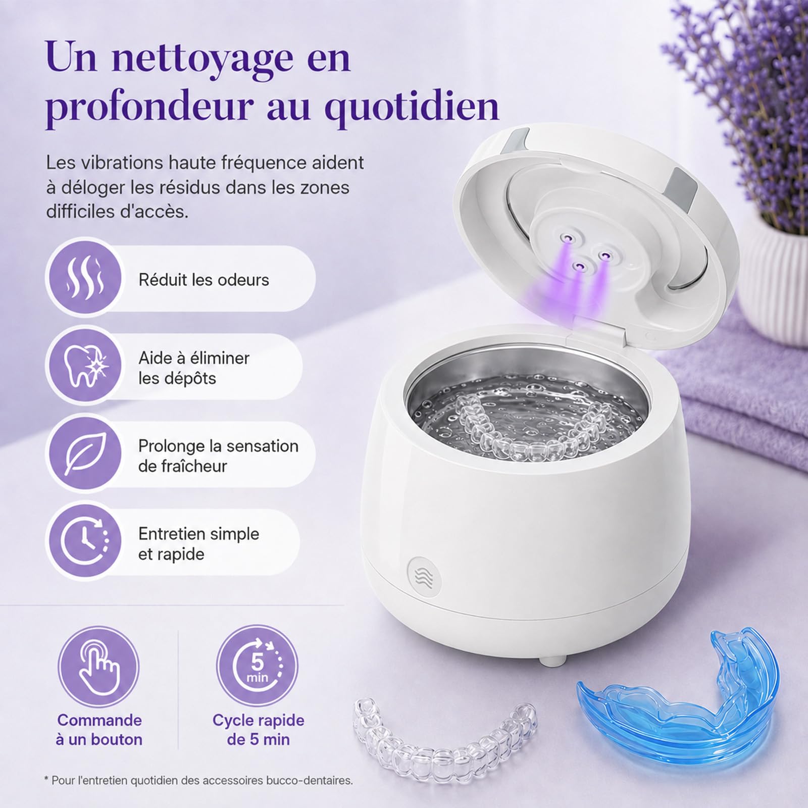 Dentaclean Nettoyeur À Dentier Ultrasons, Dentaclean Nettoyeur Ultrasons (Blanc)