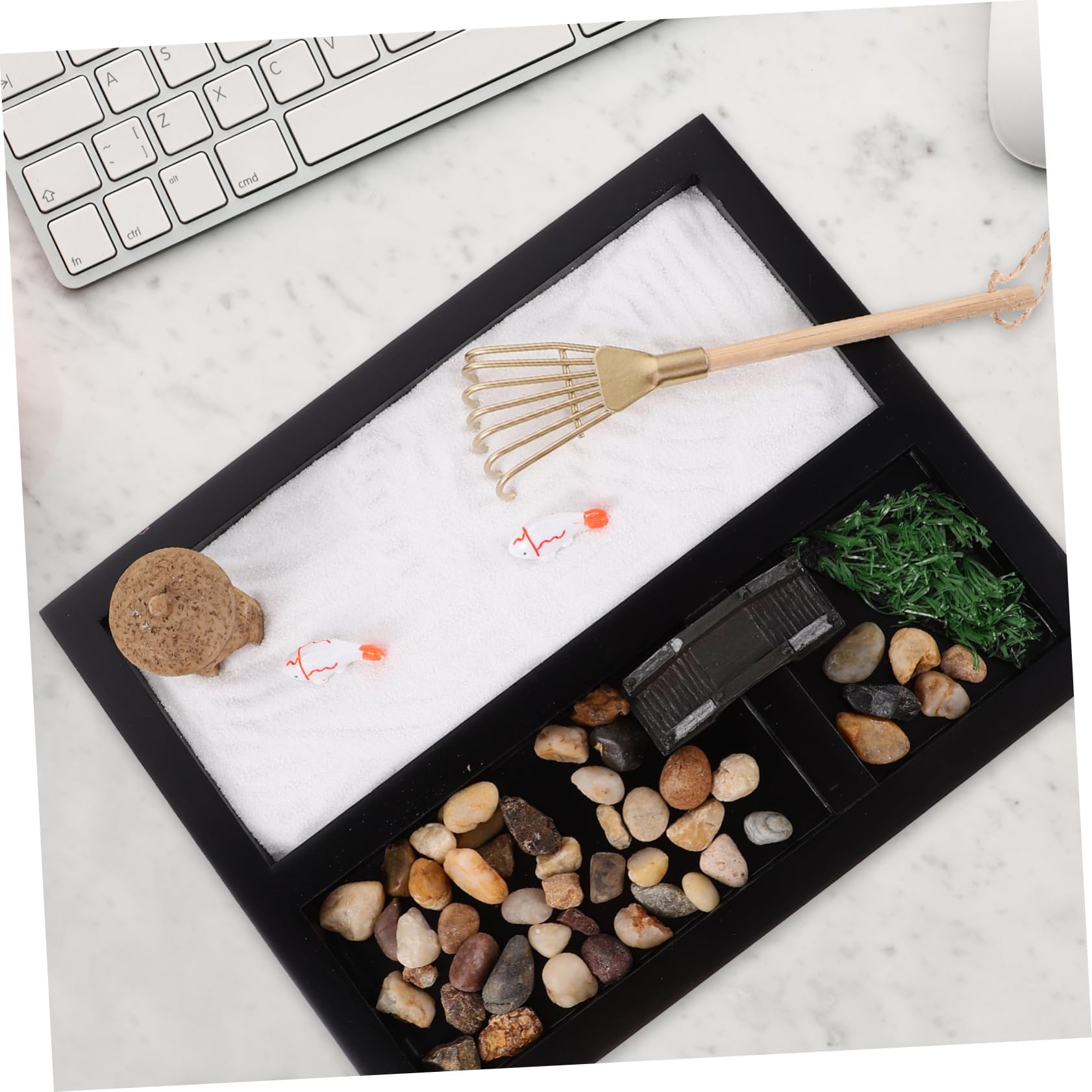 Toddmomy Tabletop Sandbox Decor Simulation Ocean Scene Zen Garden Landscape Set