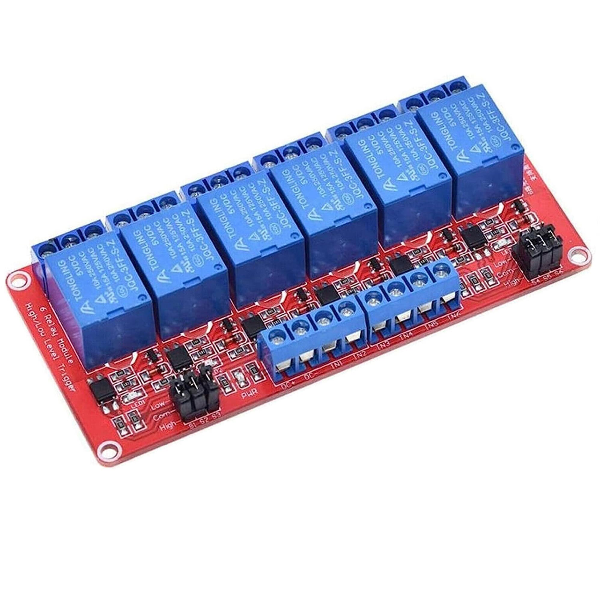 Module 6 Relais 5V Optocoupleurs – Compatible Arduino Raspberry Pi – Contrôle Haute Tension 6 Canaux DIY