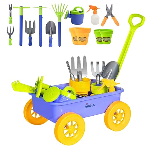 Garden Wagon & Tools Toy Set, Kids Gardening Set -