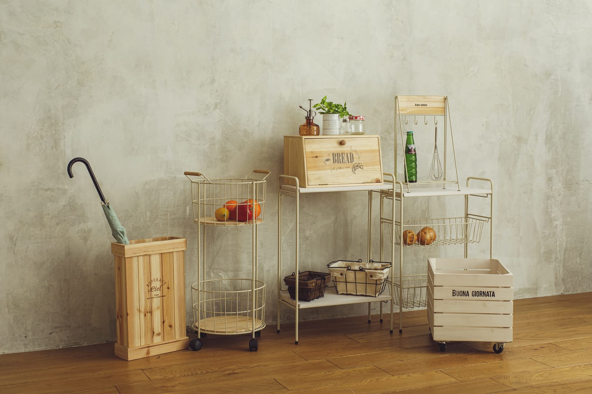 Amazon｜アビテ アペルト ラウンドワゴン ホワイト W38×D32.5×H71cm ZK