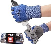 Vista 1 de Vgo... Cut Resistant Gloves,Cutproof Work Gloves Men Women,Latex Rubber Coated,EN388 level C, ANSI level A3(RB2148HY,BLUE)