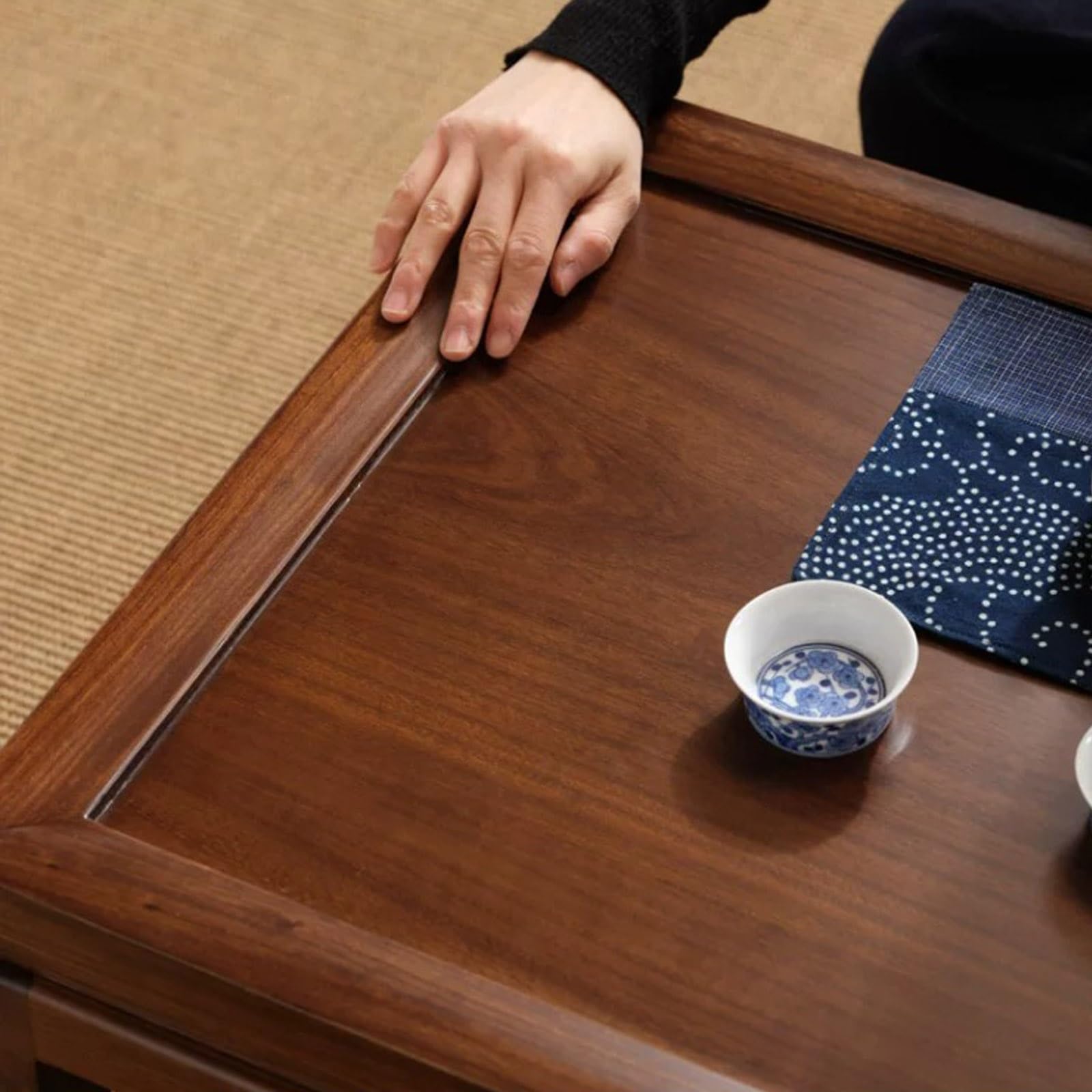 Mesa Centro Tatami Baja con Suelo Zen Japonés Madera Maciza Olmo