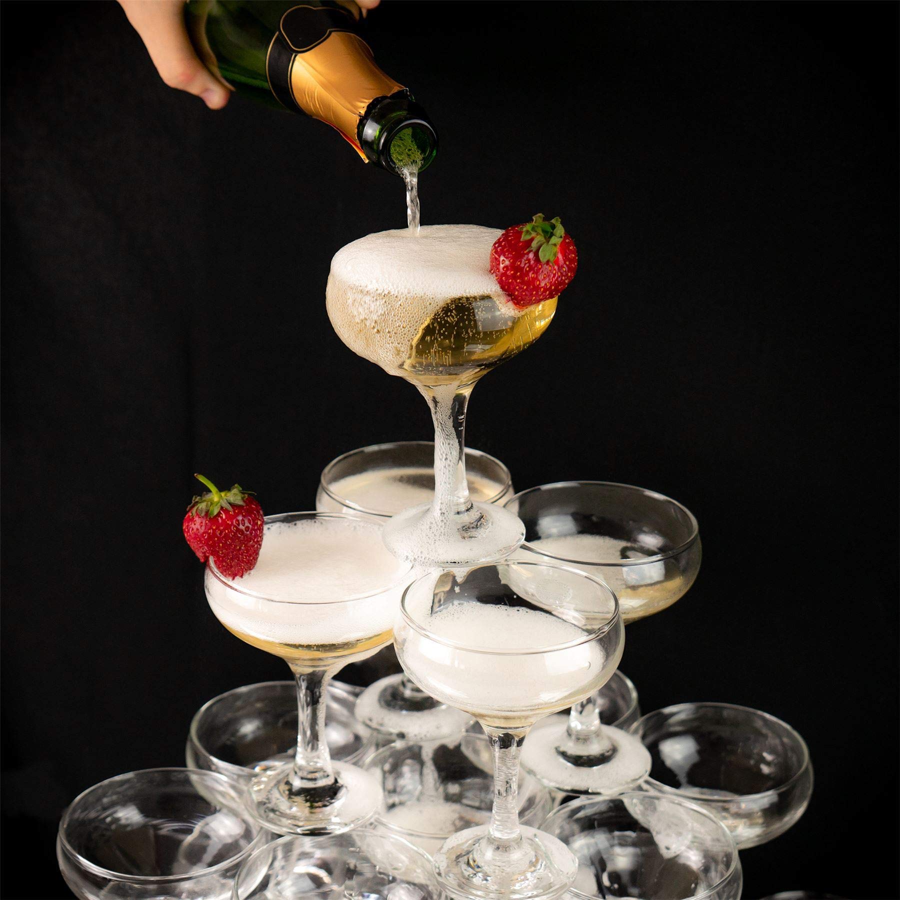 Image secondaire de Rink Drink Soucoupes de Champagne à la patinoire - Soucoupe en Verre Coupé Vintage - Lave-Vaisselle Coffre-Fort - 200ml - Clear