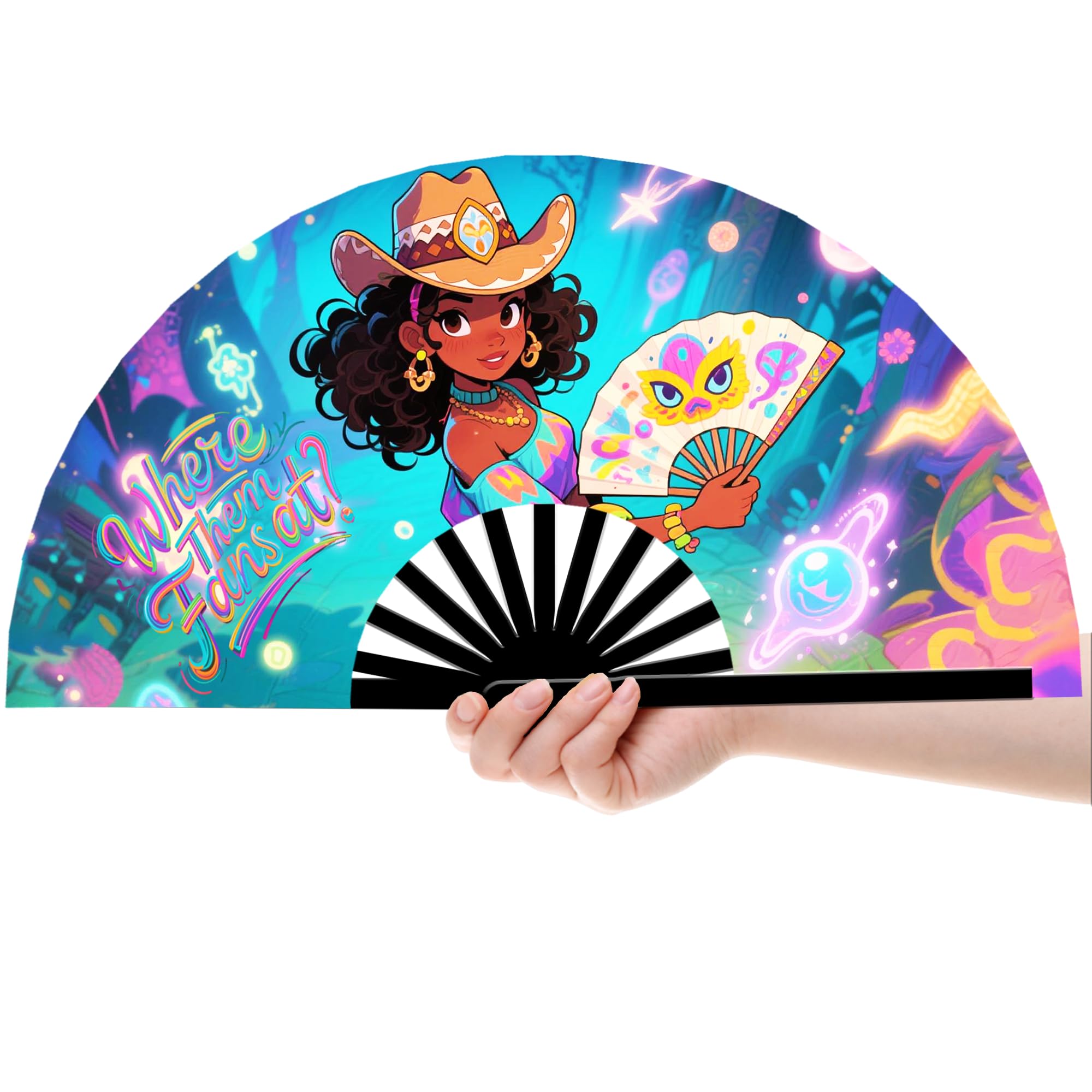 AYTHSRIC 13 In Line Dance Popping Fans, Boots on The Ground Hand Fan, Where Them Fans At Clack Fan, Western Hand Fan for Dance, Party, Decoration,