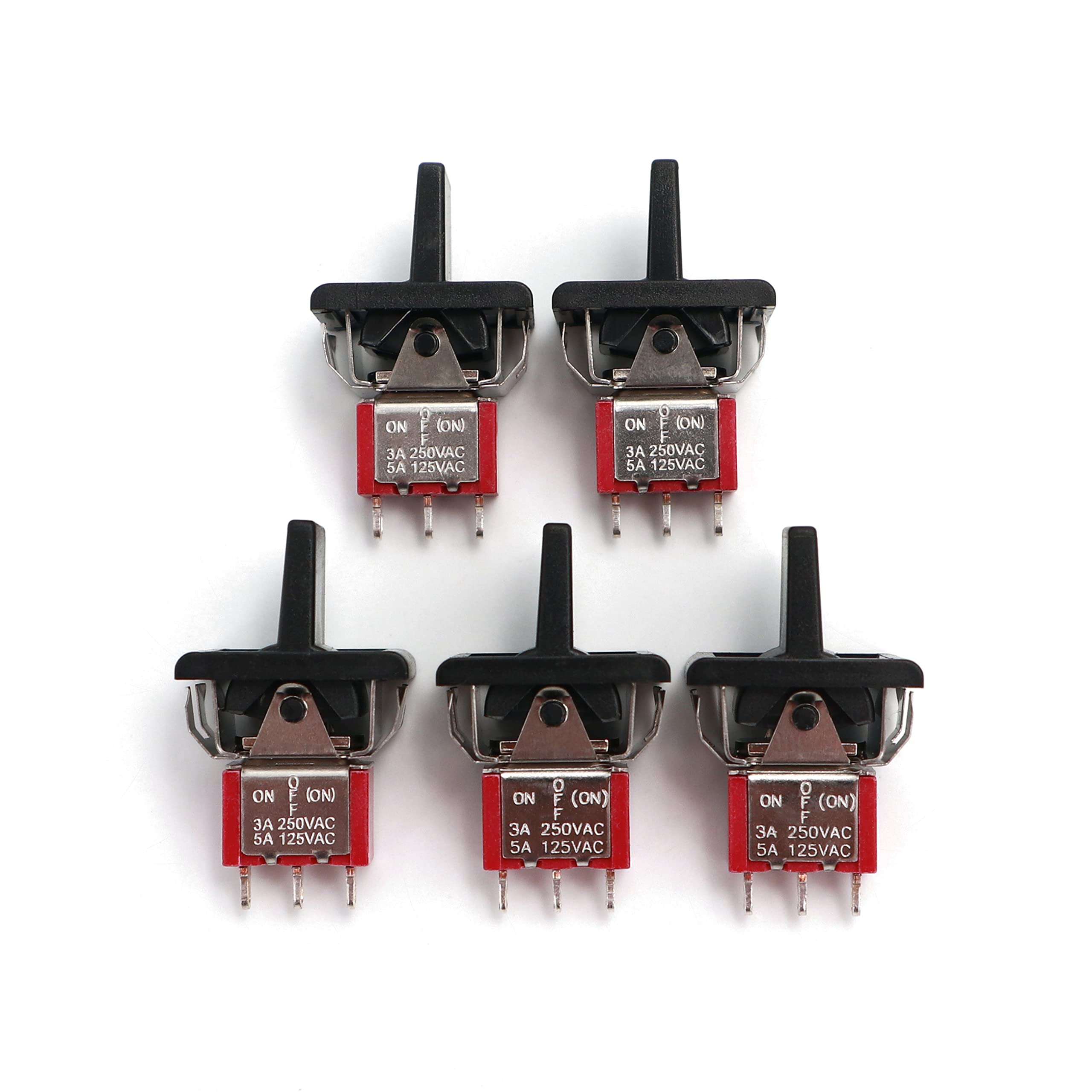 5Pcs SH R8016B 3Pin Mini Toggle Switch ON-OFF-MOM One Side Momentary 3 Position