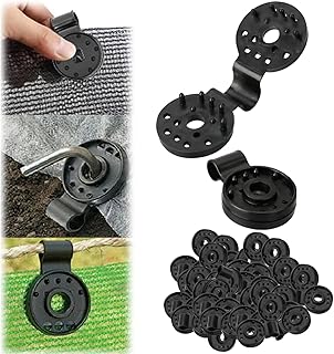 100Pcs Shade Cloth Heavy Duty Lock Grip, Shade Cloth Plastic Clips, Windproof Awning Clamp Grip, Round Plastic Black Clips for Sun Shade Net, Reusable Tent Clips Accessory for Camping (20Pcs)