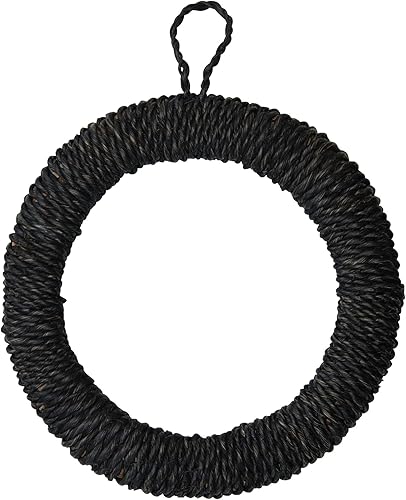 Bloomingville Salvamanteles de cuerda de abacá redondos tejidos a mano, 7 pulgadas, color negro