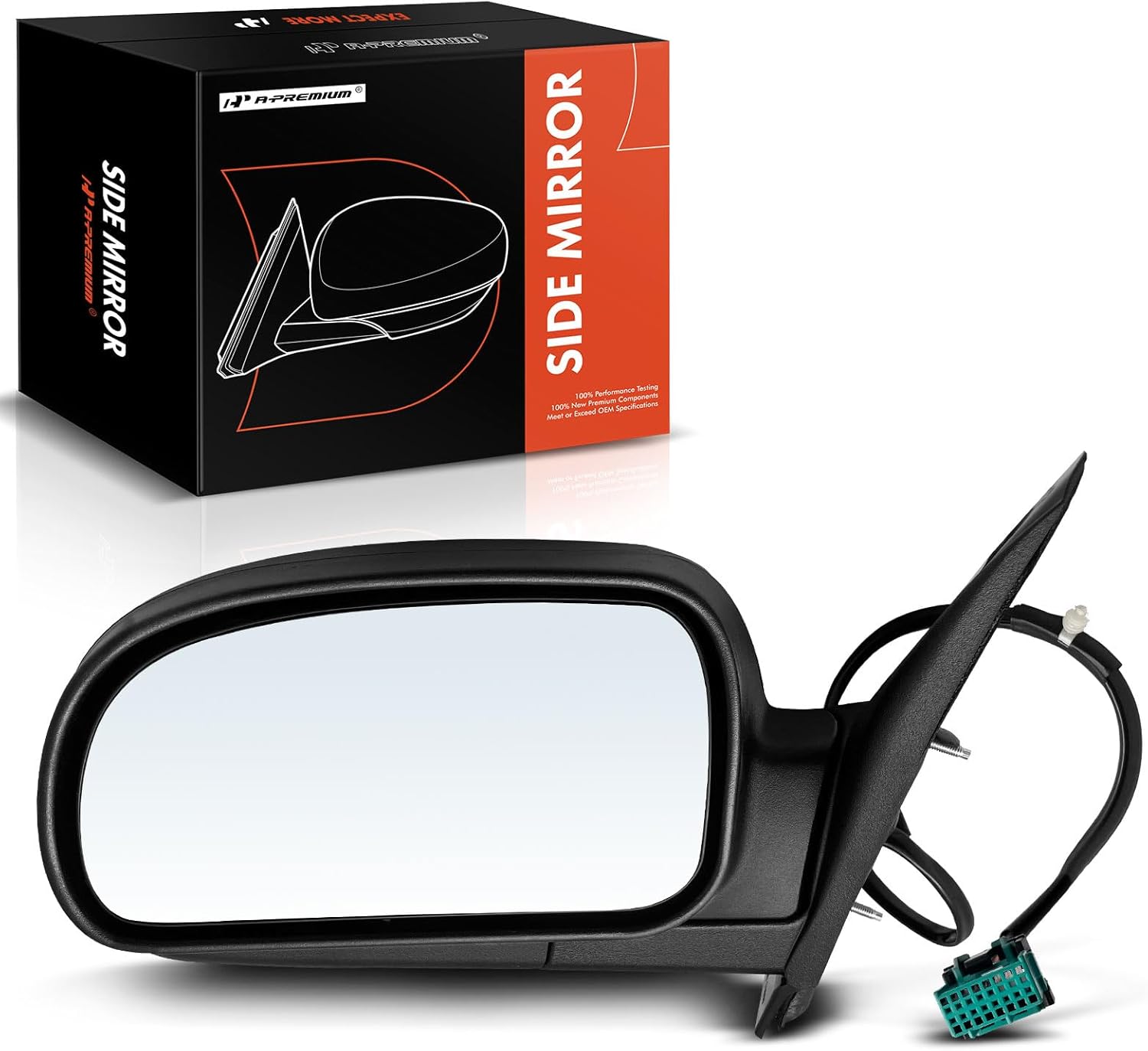 A-Premium Driver Side Power Door Mirror - Compatible with Chevrolet Trailblazer EXT & GMC Envoy XL XUV & Buick Rainier & Isuzu - Heated Manual Folding Black Outside Rear View Mirror w/Turn Signal