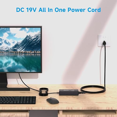 Miniatura 4 de Cable de alimentación de 90 W compatible con PC de escritorio todo en uno HP de 18 pulgadas, 19 pulgadas, 20 pulgadas, 21 pulgadas, 22 pulgadas, 23