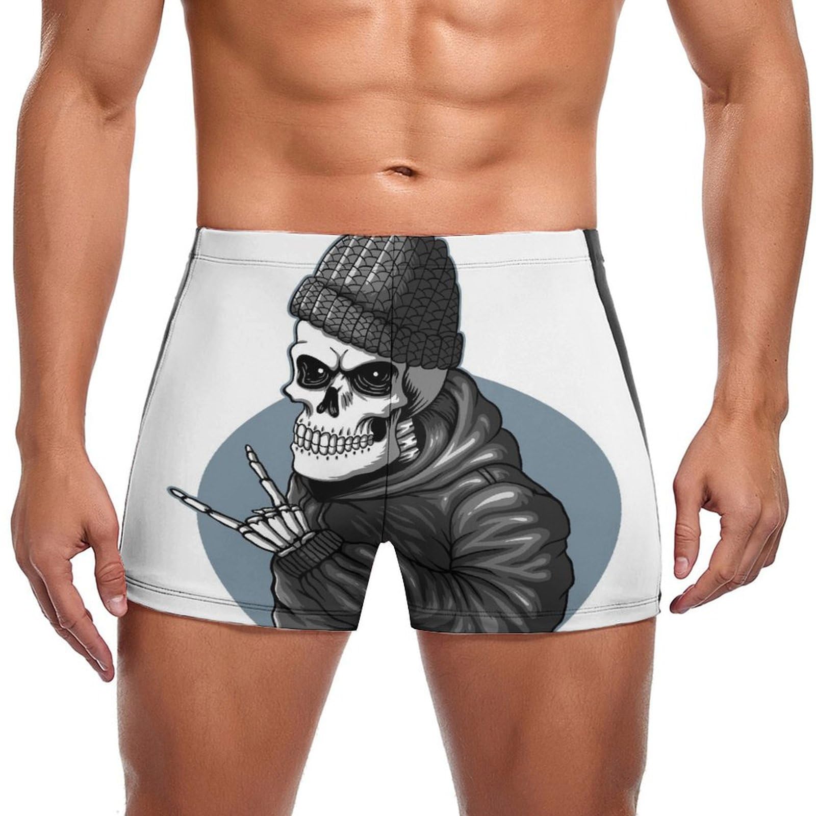 Boxer de bain homme tête de mort funky maillot piscine elastique
