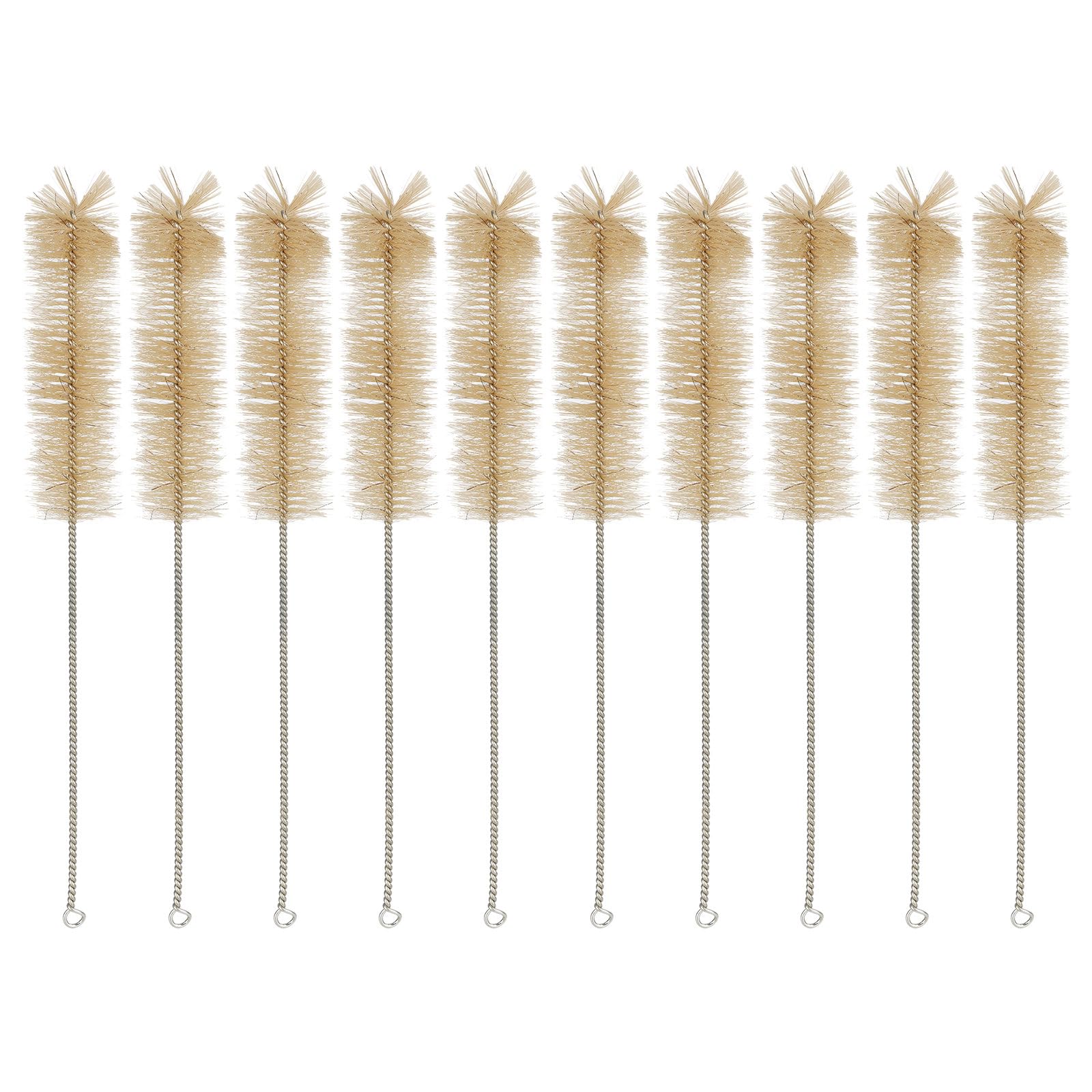Funchem Test Tube Brush Set Of 10, Large Size With Soft Bristles For Laboratory Glassware, Flasks, Beakers & Hard-To-Reach Tubes