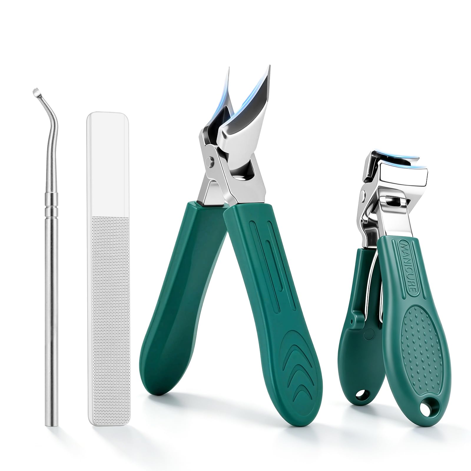 Nail Clippers Set for Seniors Thick Toenails, Eagle Beak Beveled Nail Clippers, Sharp Stainless Steel Wide Jaws Opening, ingrown toenail Clippers for Men Women Fingernail and Toe Nail Clipper
