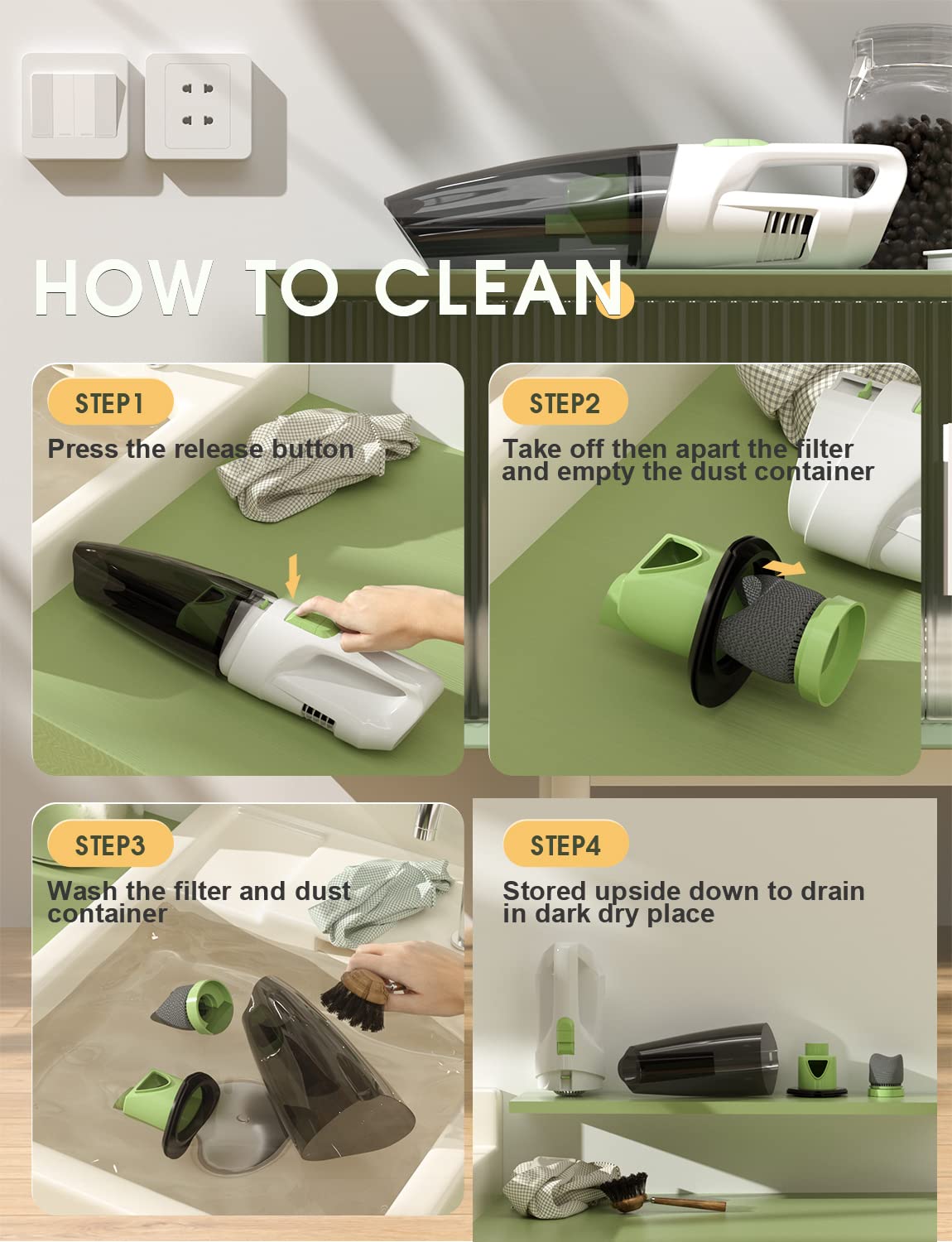 Buy Handheld Vacuum Cleaner, Cordless Powerful Suction Vacuum