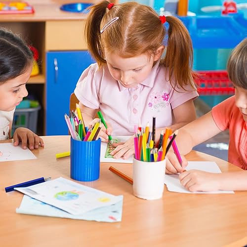 Miniatura 6 de Qilery 30 piezas de suministros de regalo de Navidad, lápices cortos triangulares de grasa a granel de madera triangular jumbo para niños en edad