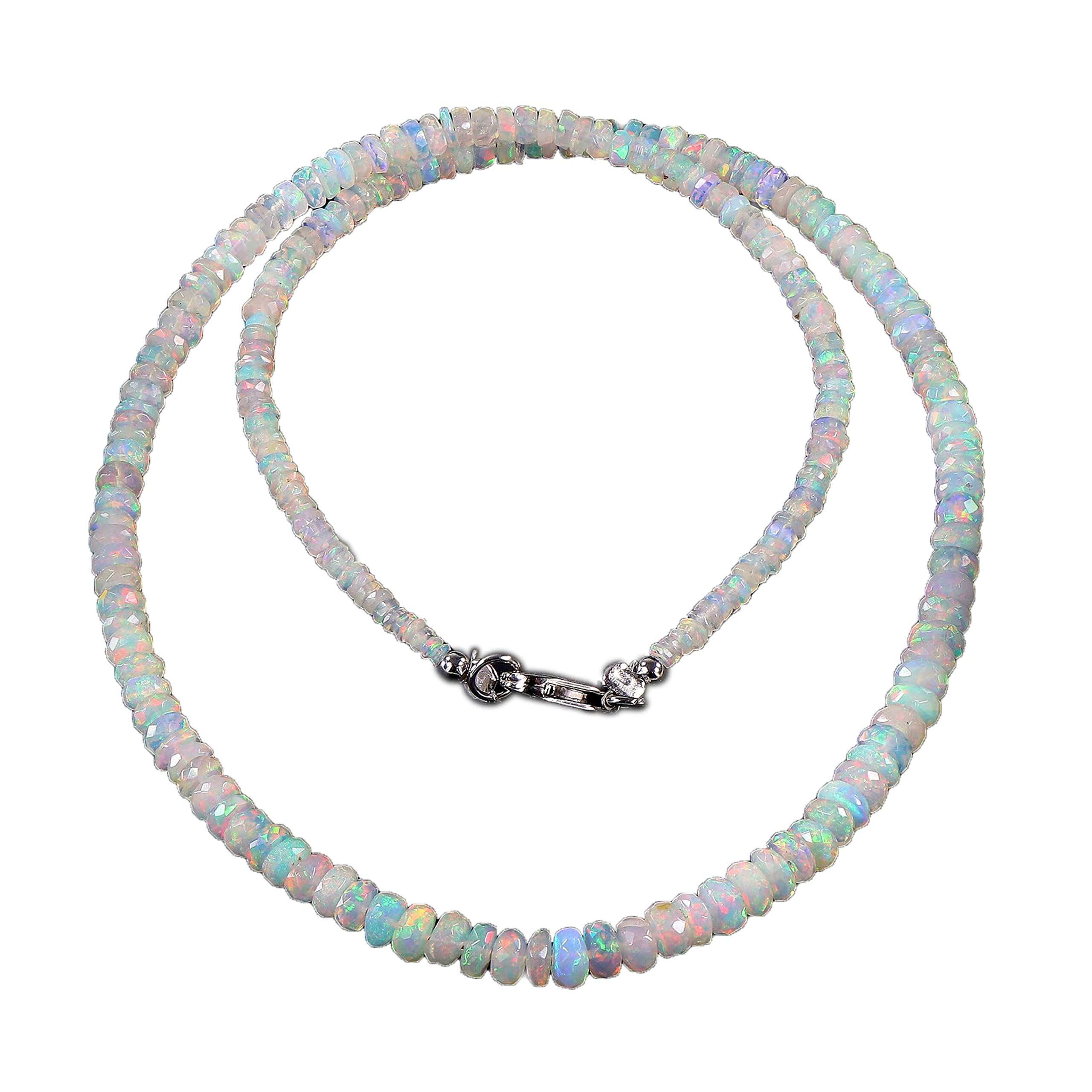 5mm to 7mm Natural Ethiopian Welo Fire Opal Faceted Rondelle Shape Loose Beads Gemstone Necklace for Women| AAA+ Quality Welo Fire Opal Beads | Opal Necklace Opal Jewelry